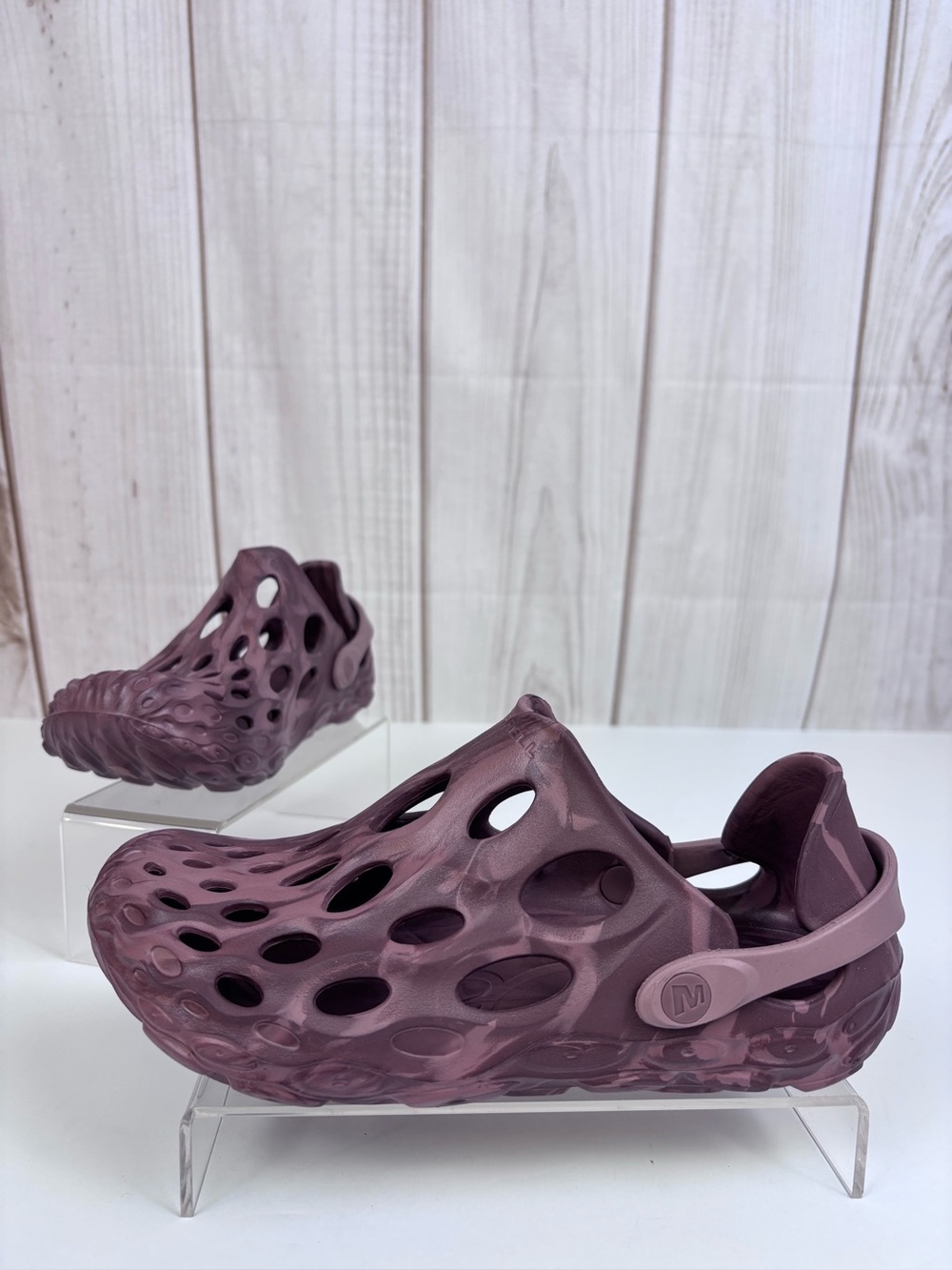 Merrell Hydro Moc Water Friendly Slip-On Clogs Lightweight Burgundy Swirl Sz 6
